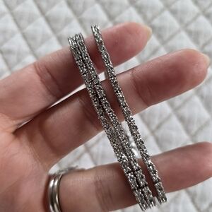 925 Silver Tennis Bracelet With Diamond Chips